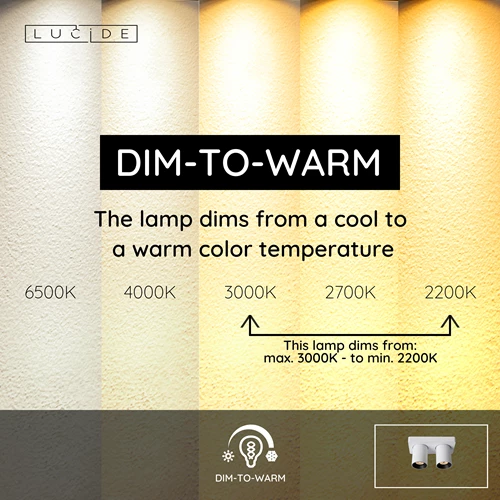 Lucide NIGEL - Ceiling spotlight - LED Dim to warm - GU10 - 2x5W 2200K/3000K - White - USP